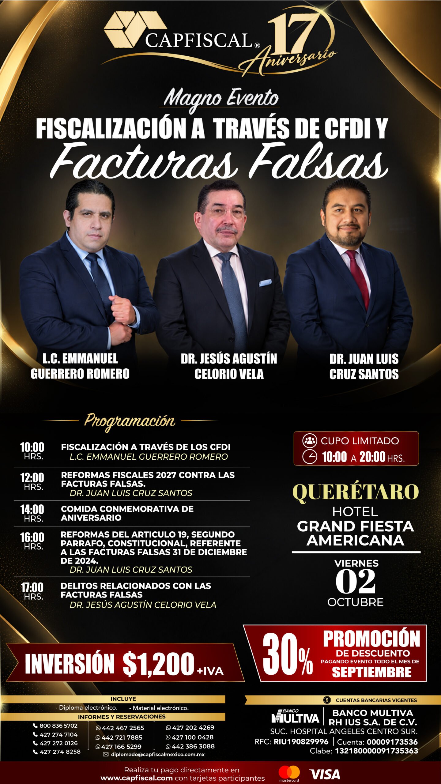 MAGNO EVENTO FISCALIZACIÓN A TRAVÉS DE CFDI Y FACTURAS FALSAS (ANIVERSARIO 17)